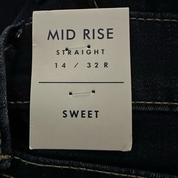 Lucky Brand Mid Rise Straight Jeans 14/34 R NWT